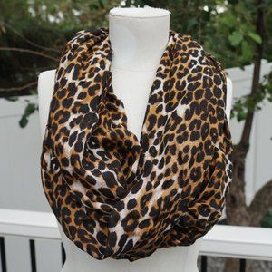 Lightweight Leopard Print circle scarf